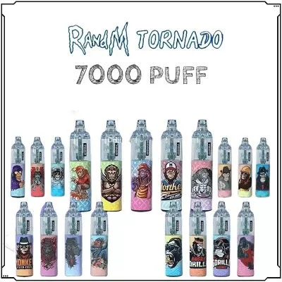 100% Original Randm Trnado 7000 Puff Disposable Rechargeable Battery 14ml 50 Fruit Flavors E Cigarette Randm Tornado 7K Puffs