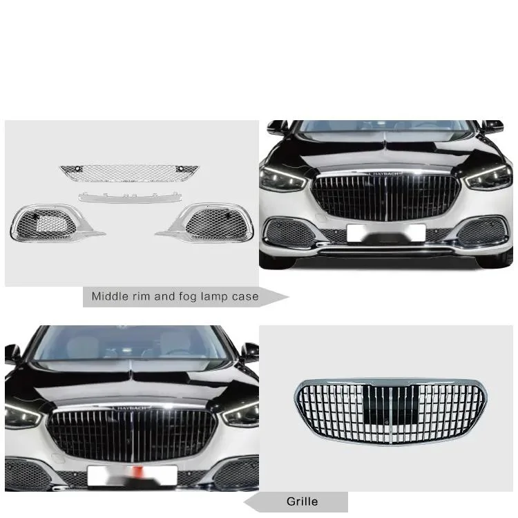 Auto Car Parts Maybach Style for 2022 Mercedes-Benz W223 S Class Upgrade Maybach Front Bumper Body Kit with Grille Rear Bumpe