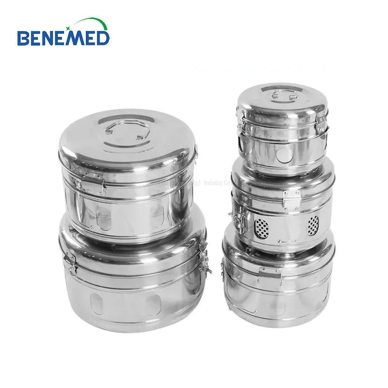 Surgical Instruments Sterilization Drums / Stainless Steel Medical Dressing Drum