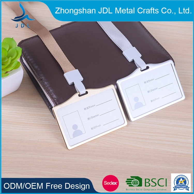 Bestom ABS Frosted Horizontal 54*86mm Plastic ID Card Holder with Thumb Slot, Transparent Office Badge Holder