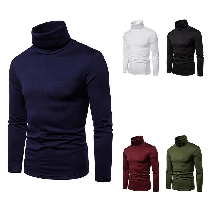 Manufacturer Custom Men Sweatshirts Turtle Neck Sweater Long Sleeve Pullover