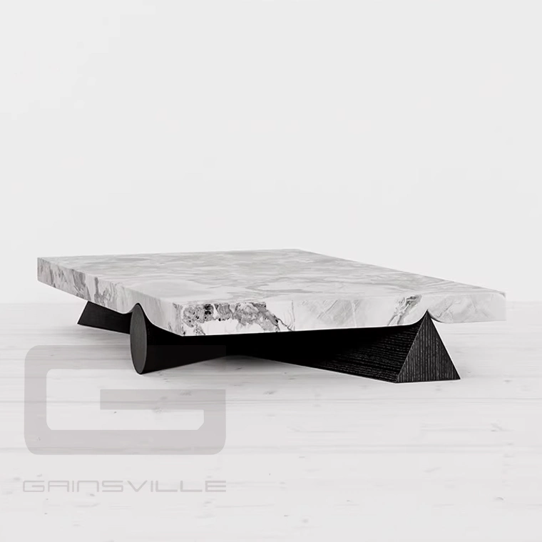 New Style Living Room Square Coffee Tables Modern Luxury Stone Center Tables