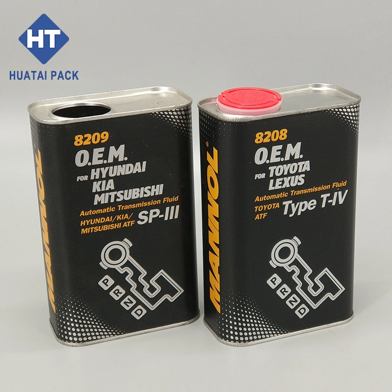 Custom Print Motor Oil Metal Cans, 1 Liter, 4 Liter Engine Oil Tin Containers, Gallon Oil Tin Can Packing with Lid and Handle