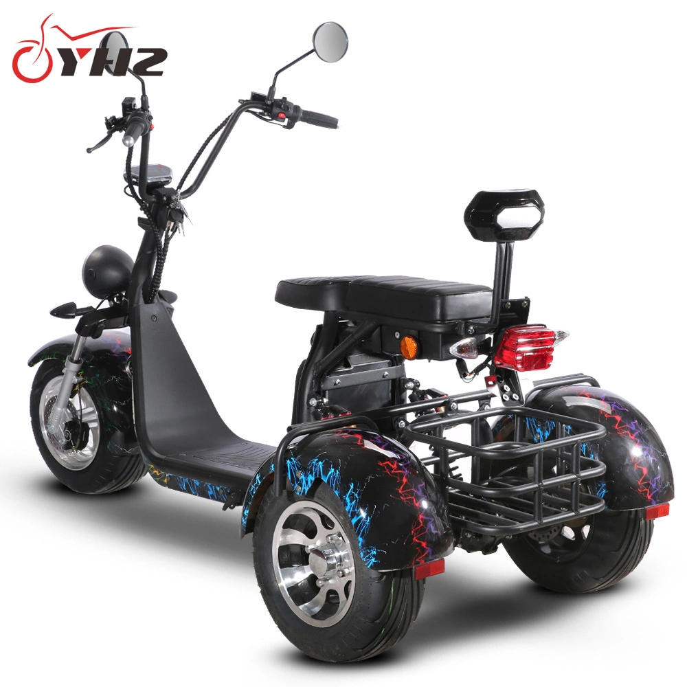 2000W Three Wheel Electric Trike Scooter with Large Basket EEC