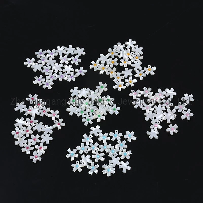 Wholesale 15mm Carved Natural Mother of Pearl Shell Flower Beads for Jewelry Making