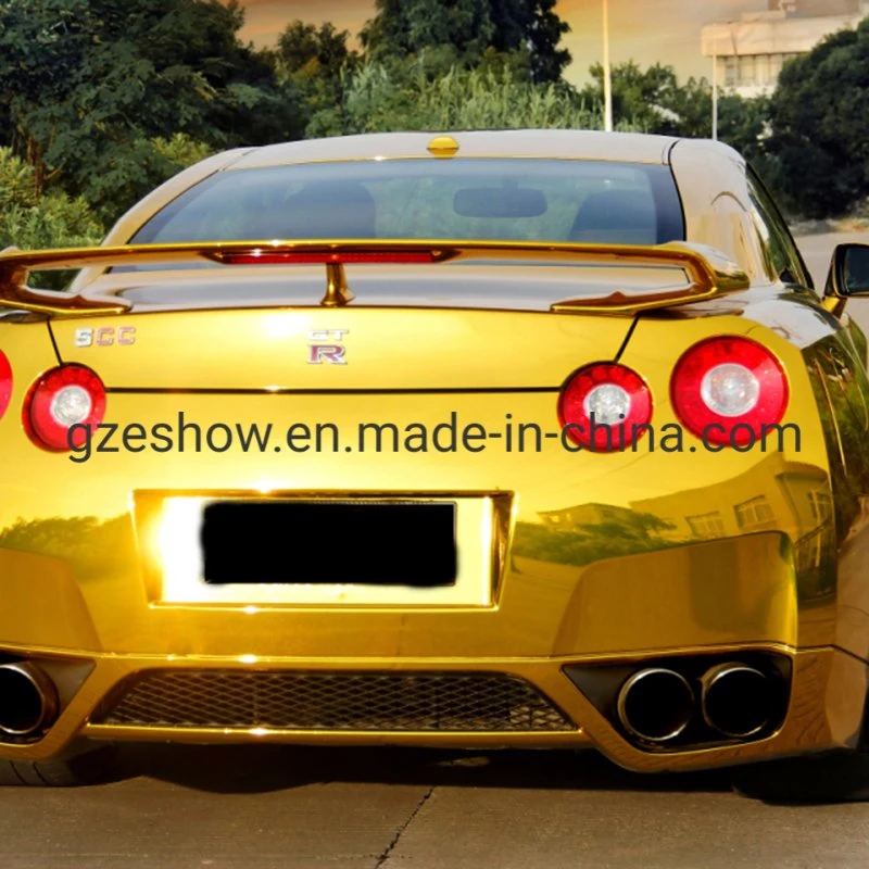 High quality/High cost performance  Golden Super Mirror Chrome Car Wrap Vinyl Sticker