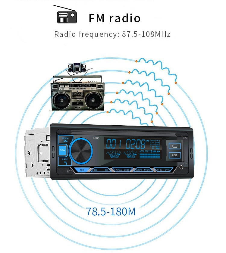 Alquiler de accesorios de audio FM Ttransmitter Reproductor de mp3 Pantalla LCD con Bluetooth USB SD