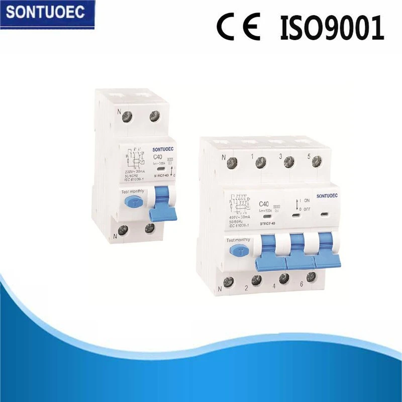 6ka RCBO Overload Short Circuit Protection Residual Current Operated Circuit Breaker