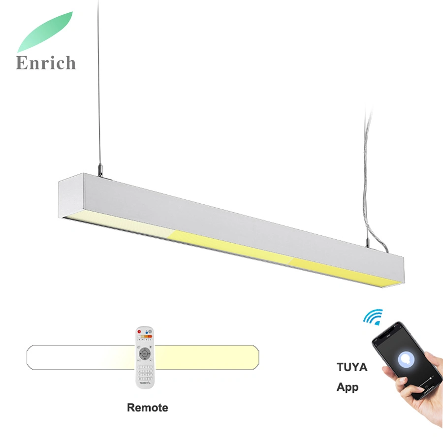 W75xh75mm Lumière de profil linéaire LED dimmable avec couverture microprismatique Ugr<19.