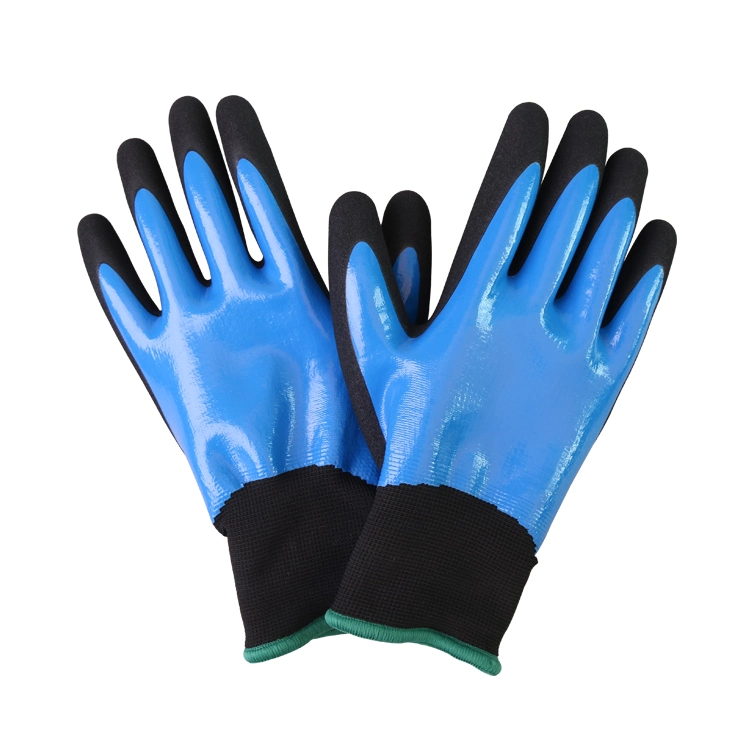 Зимние термовые перчатки Промышленные рыбацкие работы жесткий теплый Ханьксингю Двойная Водонепроницаемые перчатки с нитриловым покрытием Shell, зимние перчатки