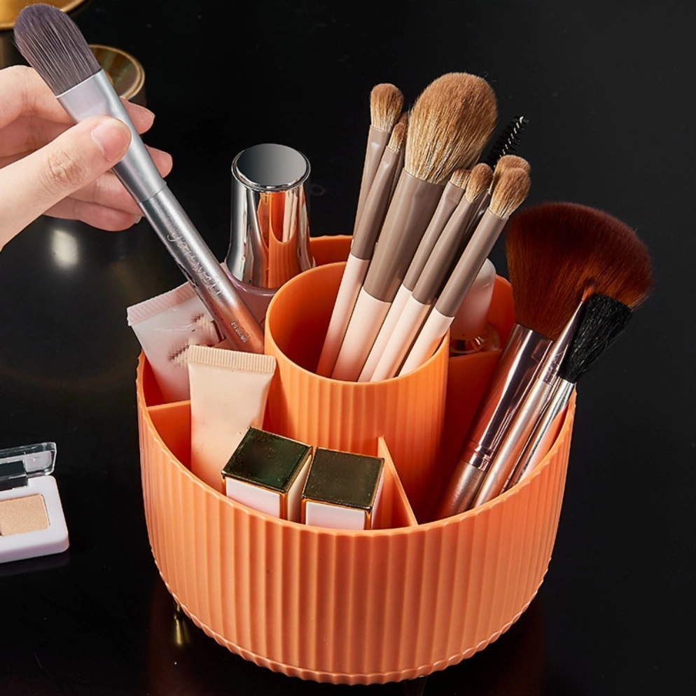 Desktop Girando Makeup Brush Recipiente de Armazenamento Estantes Cosméticos Caso de uso doméstico