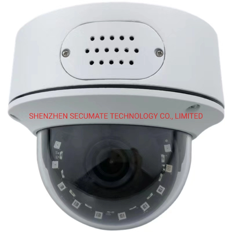 Secumate 2MP Active Alarm Home Security Fixed IR IP Mini Vandal Proof Dome Camera Security CCTV Camera Built in Audio Microphone and Speaker