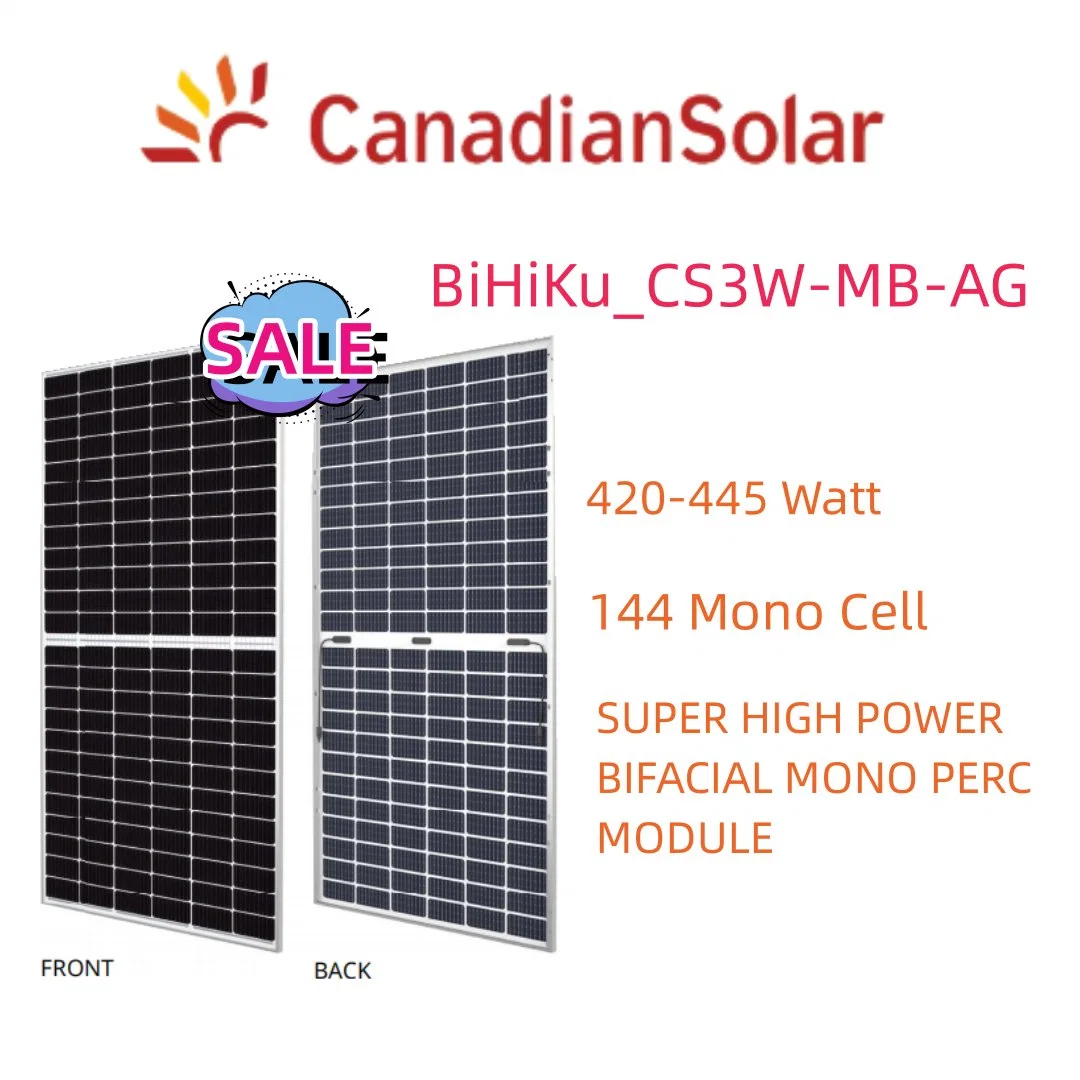 Los paneles solares Canadian Trina Ja Monty Energy Yingli Longi Jinko subido 420W 425W 430W 435W 440W 445W de alta potencia Super Mono Bifacial del módulo de PERC 144 células mono