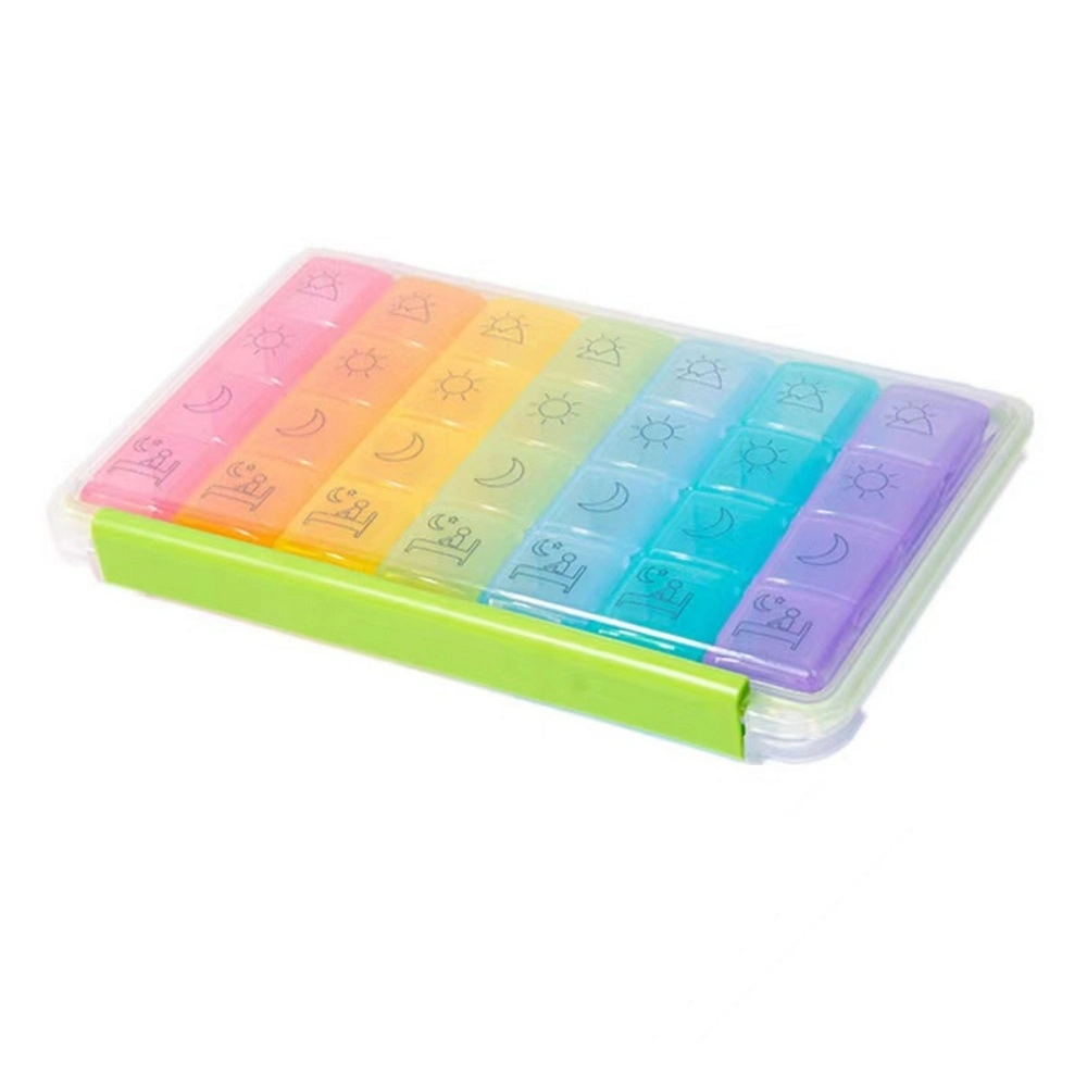 28 Compartment Medicine Organizer Weekly Pill Box for 7 Days (4 Times a Day) (Morning Noon Night Bed) Moisture-Resistant Esg18513