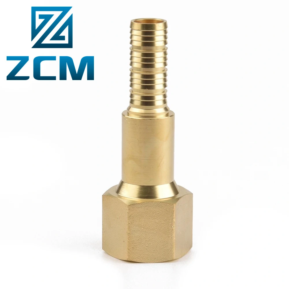 Shenzhen CNC Metal Machining Electronics Consumer Sensor Connector Parts Supplier Customized Cheap Knurled Copper Bronze Threaded Brass Hose Fitting