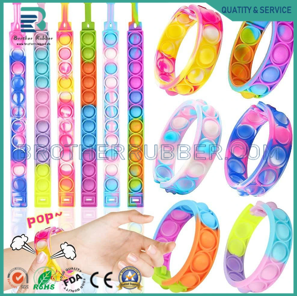 New Silicone Bracelet Bubble Bracelet Puzzle Decompression Decompression Finger Music Silicone Bracelet Toys