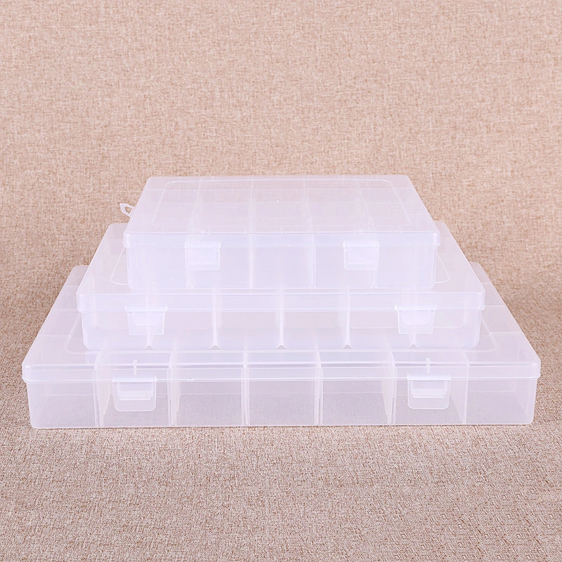 Clear Plastic Organizer Jewelry Box Bead Storage Container Case with Removable Dividers