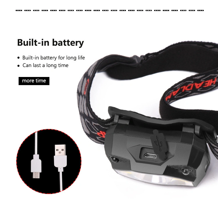 LED Rechargeable Head-Mounted Induction High-Quality Night Running Fishing Strong Light