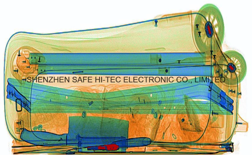 Vista de doble sistema de rayos X de la seguridad de la inspección de equipaje de la máquina de cribado con generadores de doble