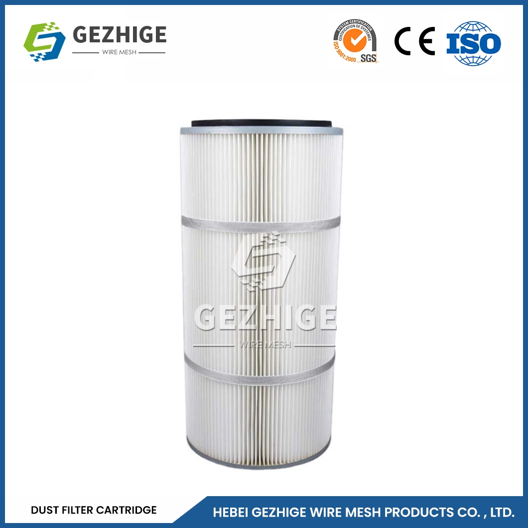 Gezhige Polymer Water Treatment Cartridge Factory 5m 6m Filter Area Industrial Dust Filter China 1000m3/H-100000m3/H Air Volume Industry Air Filter Cartridge