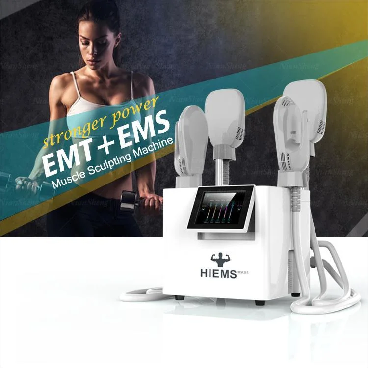 Portable 2/4 Working Handles 14tesla EMS Body Sculpting Equipment EMT Muscle Stimulator Smart Fitness Machine EMS Electric Slim Sculptor with CE Device