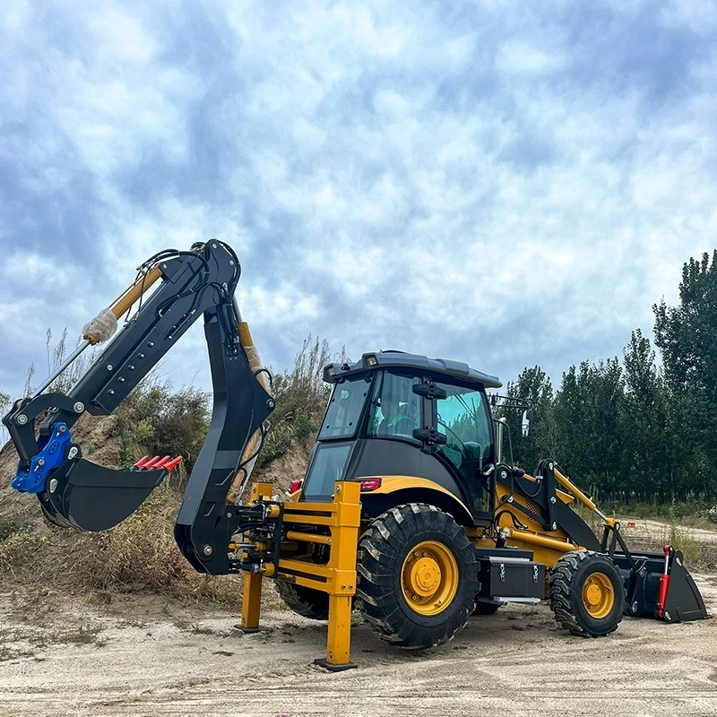 Neue landwirtschaftliche kleine Baggerlader Mini Baggerlader 4X4 Kompakttraktor mit Radlader und Kubota Baggerlader