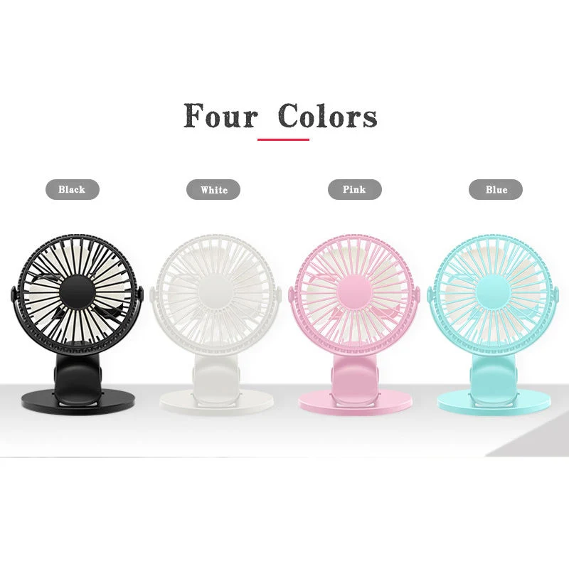 3 Speed Mini Clip Personal Quiet Electric 4 Inch USB Desk Fan