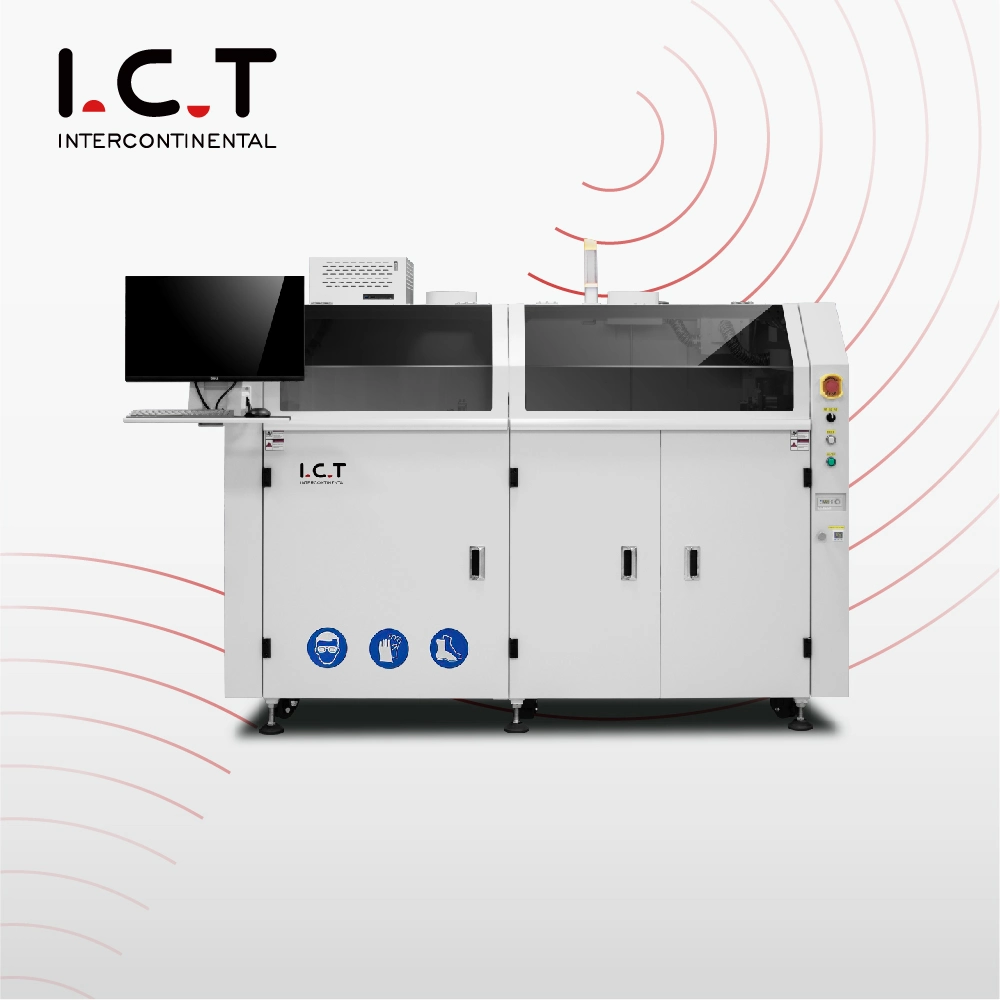 Ict Fully Automatic Dual Tht Selective Wave Soldering Machine PCB Flux Sprayer DIP Soldering Machine