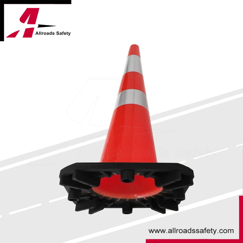 36" Slim Heavy Duty Road Safety Cone with Double Reflective Tapes