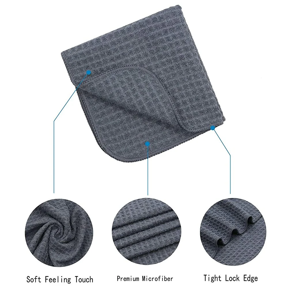 Household Tea Kitchen Car Cleaning Microfiber Waffle Towel