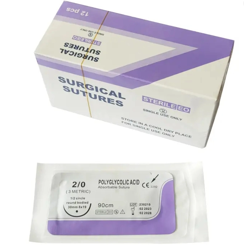 Medical Absorbable Non-Absorbable Surgical Sutures with Needle Polypropylene Sterile PGA Pdo Silk Nylon Catgut