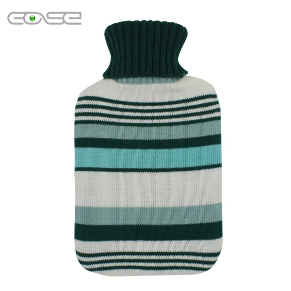 OEM High quality/High cost performance 2L Rubber BS Hot Water Bag with Customized Knitting Cover for Pain Relief