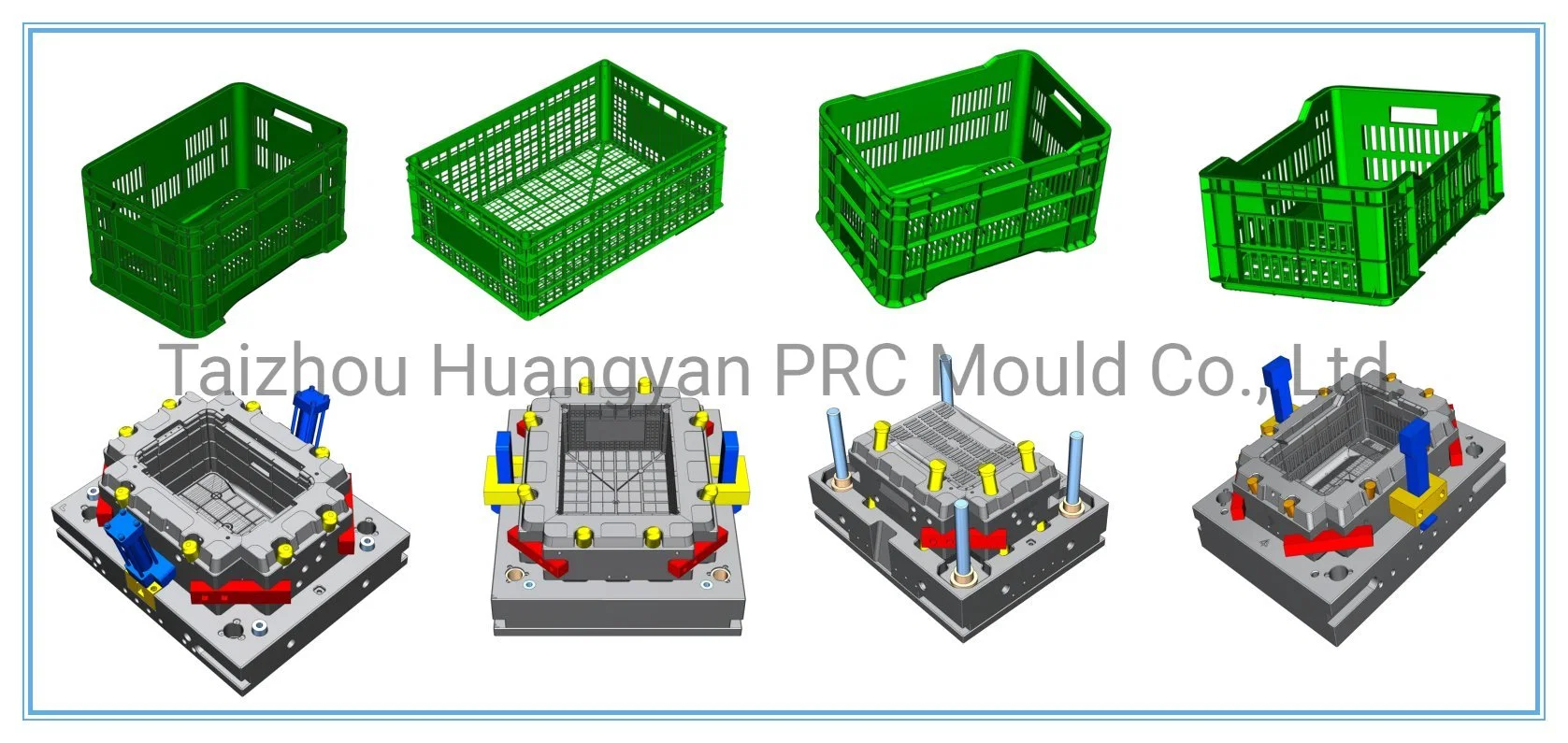 Inyección automática de plástico Transporte de la rotación de la herramienta carne Vegetal de mariscos Frutas Molde de Caja de Crate de Caja de leche de Pepsi 718h P20 Metal