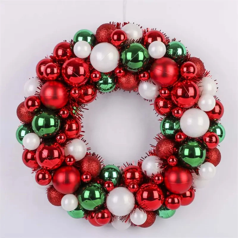 Kunststoff-Ball-Kranz 35cm für Haustür Home Wanddekor Navidad Productos Novedosos 2023