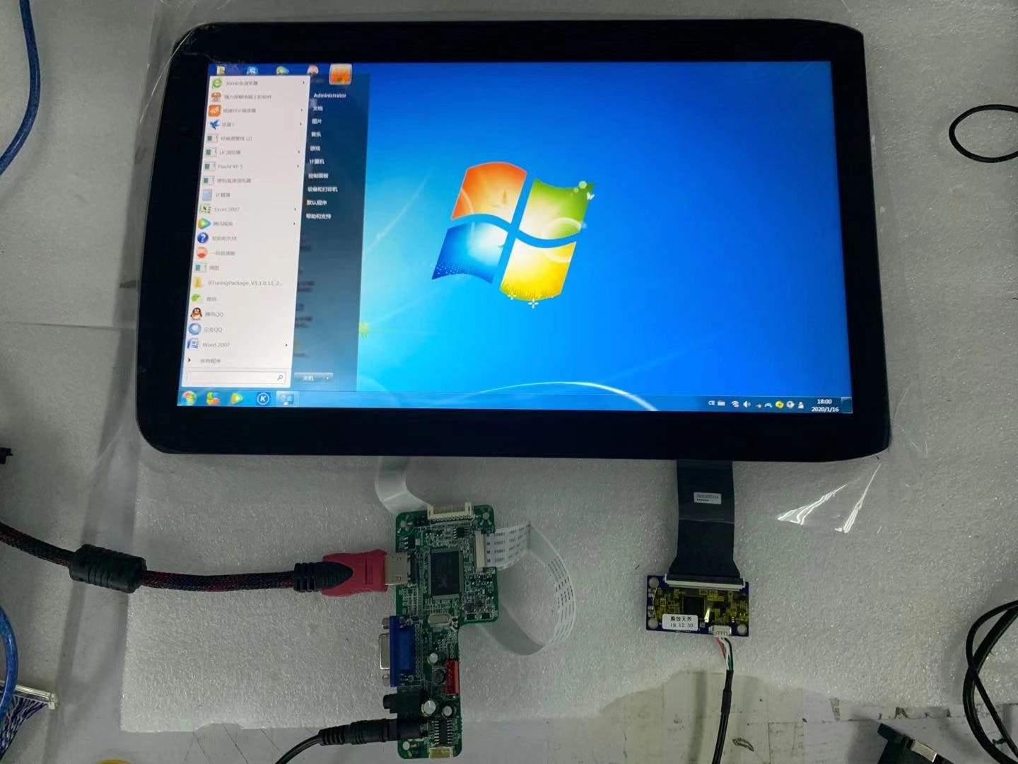 SKD CKD CBU 24 بوصة إطار مفتوح IPS TFT LCD مستشعر لوحة اللمس الحساسة للوصلة البصرية للشاشة عالية الدقة LED شاشة مع زجاج مقسّى مضاد للخدش