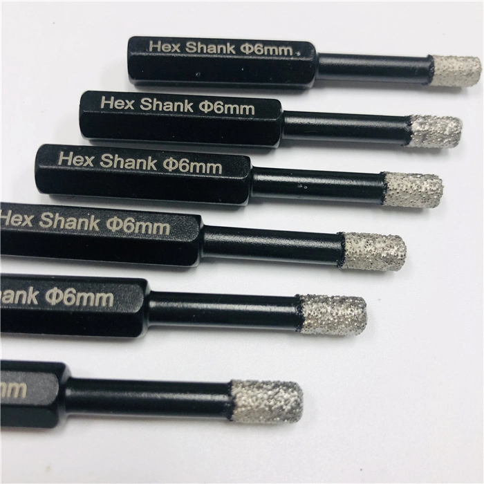 6mm Hex Shank Vacuum Brazed Diamond Core Drill Bits for Tile Ceramic