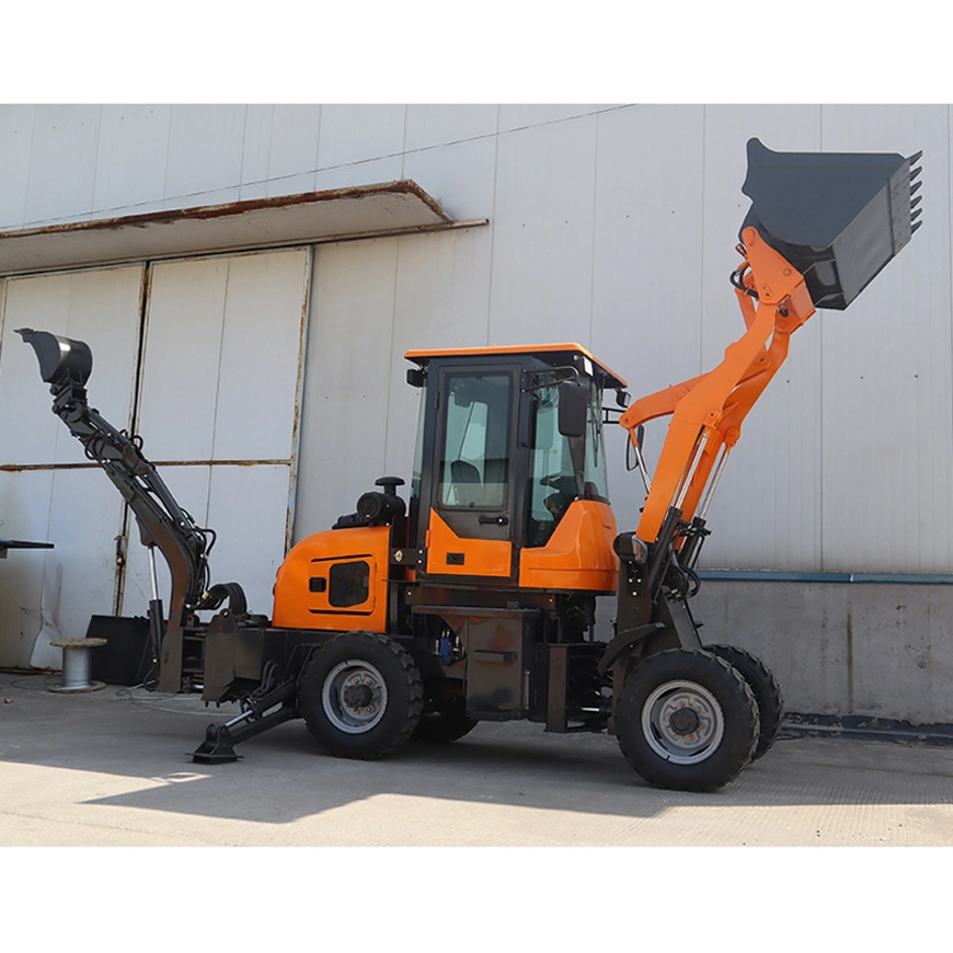 Mini Backhoe Loader Earth-Moving Machinery Small Wheel Backhoe Excavator Loader