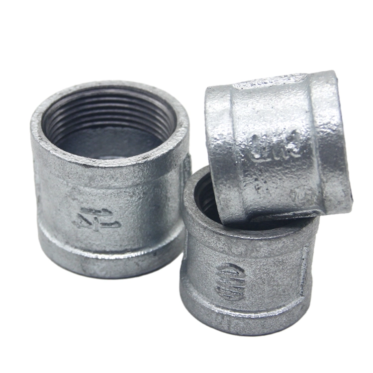 Parallel Threaded Sockets with Ribs Gi Malleable Iron Pipe Fittings of BS/NPT Threads with a Size of 1/2 Inch for Oil Connection