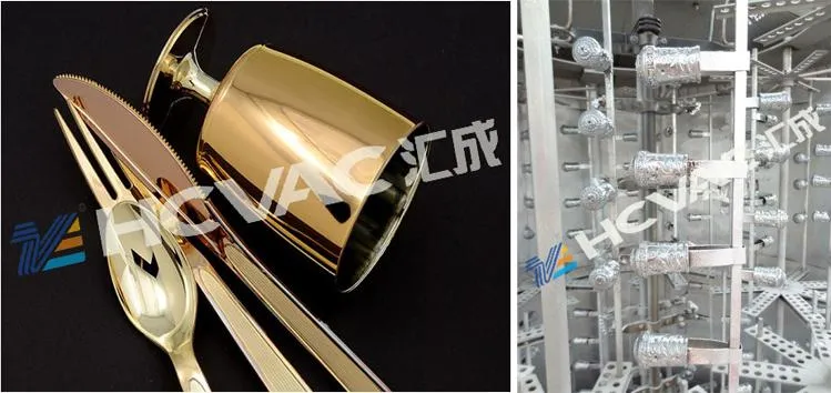 Hcvac Disposable Plastic Forks and Spoons Metalization Vacuum Coating Machine