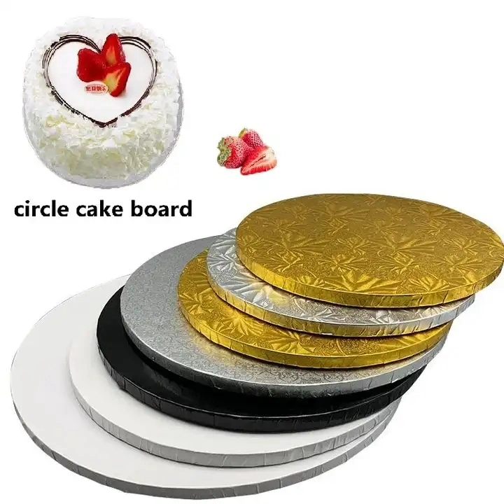 Diferentes tamaños de oro o plata festoneado tarta al por mayor papel de aluminio placas Cakeboard Mini Cake junta