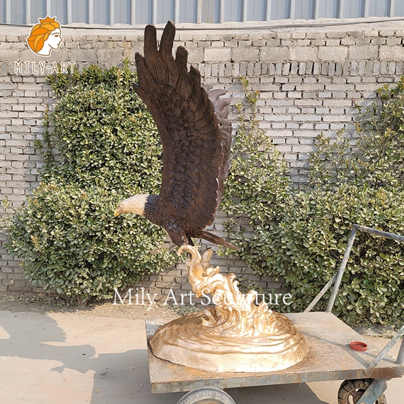 Large Selling Garden Antique Custom Bronze Statue Brass Eagle Sculpture Decor