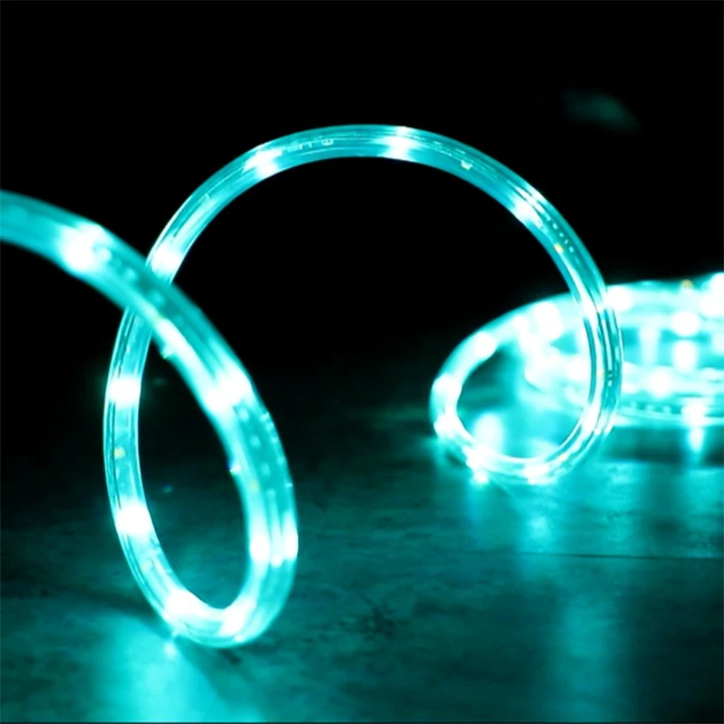 China Direct Supply 7.3m Outdoor LED Rope Light Red/Green/Blue RGB 3528 SMD RGB LED Decorative Holiday Strip Light