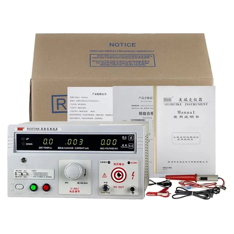 Rk2670am High Accuracy Insulation AC 5kv 20mA Withstanding Voltage Tester Pressure Hipot Safety Regulation Tester Multimeter