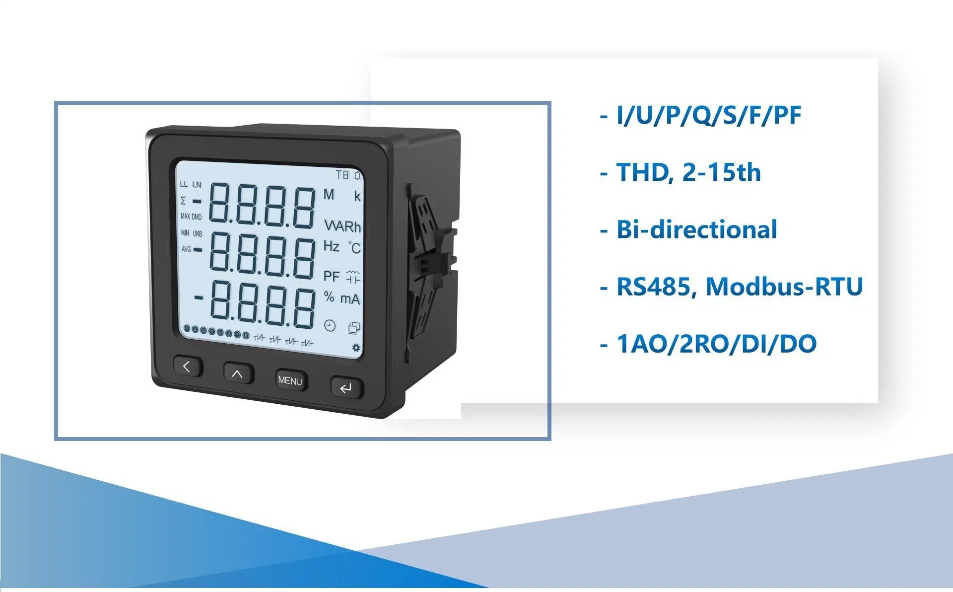 Lnf96ey-Cmjk Modbus RS485 sortie numérique Di DO wattmètre