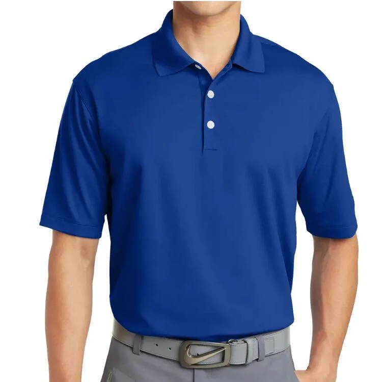 High-End Men's Golf Polo Shirt with Flat Knit Collar, Custom Navy Blue Mens Polo Shirt From China Manufacturer