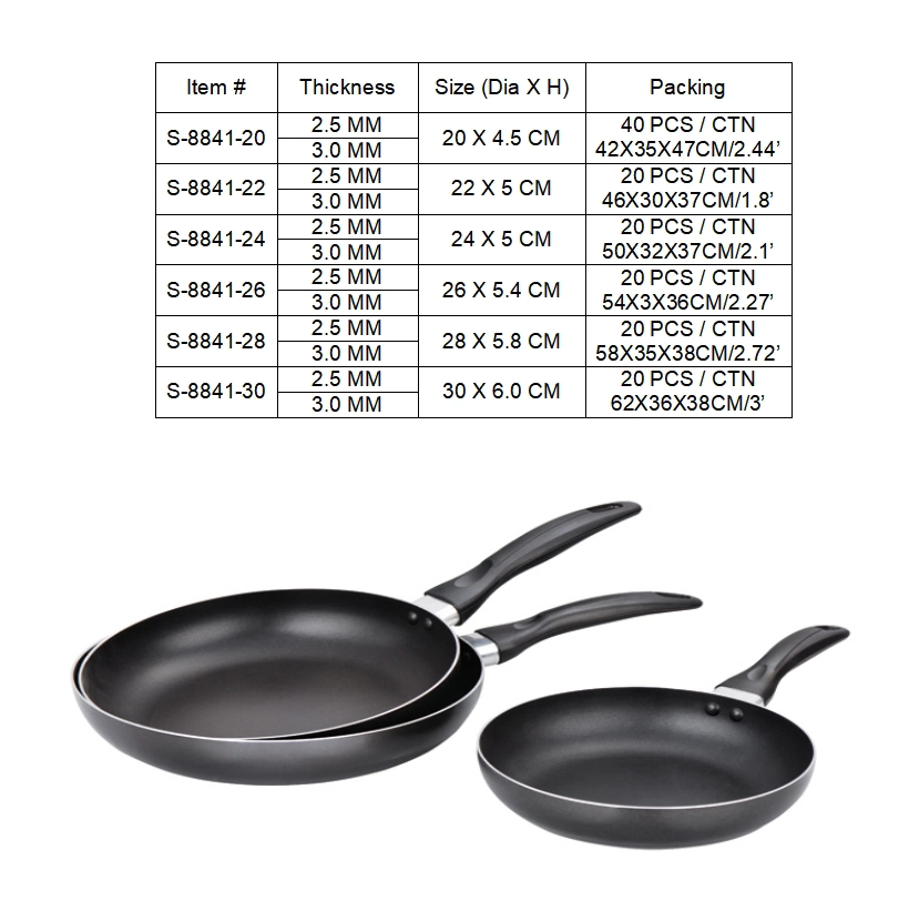 Venda a quente Skillets Panelas Definir 20cm 22cm 24cm em alumínio Non-Stick Frigideiras