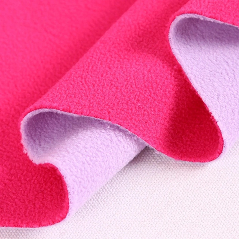 100% Polyester 150d Solid Color Plain Knitted Polar Fleece Fabric for Garment Jacket Coat