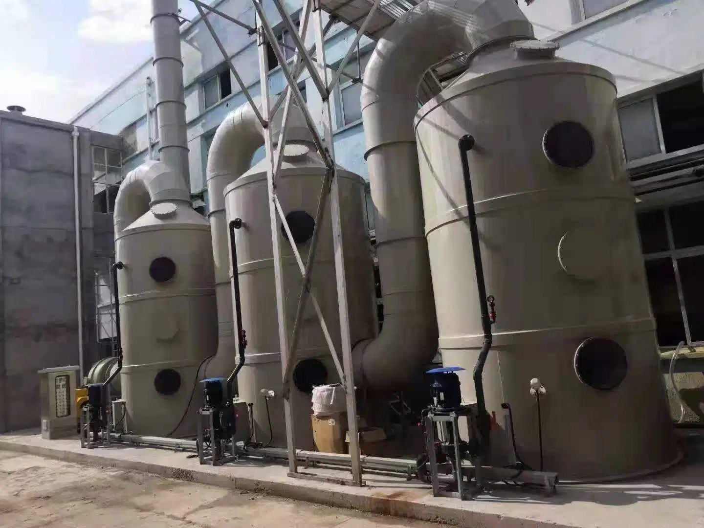 Horizontal Spray Tower/Granulation Waste Gas Treatment Equipment for Workshop Waste Gas Disposal