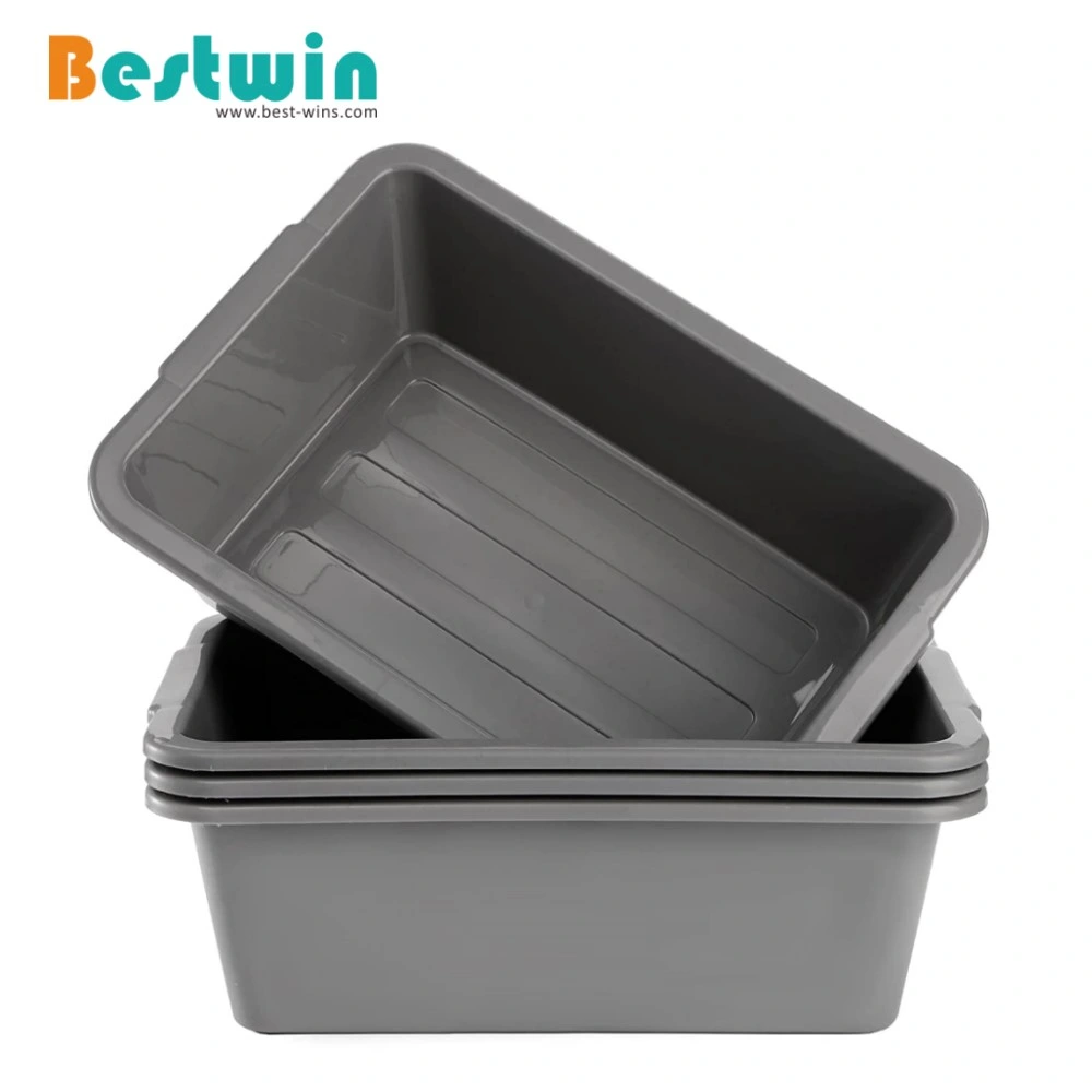 Janitorial Tool Plastic PP Grey White Bus Bin Utility Tote Box