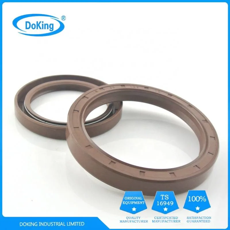 Dlseals Oil Seal Spring Retainer Rubber Seal Tc Rubber FKM Brown Metal Skeleton + FKM/NBR 0 to 25m/S Cn; Gua